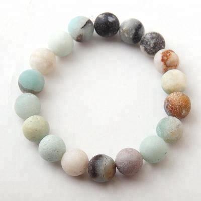 China BOHEMIA Fashion Natural Stone Beads Simple Amazonite Bracelet Yoga Bracelets for sale