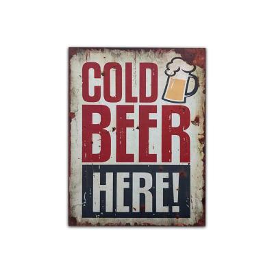 China No Fingerprint Printing Custom Hanger Metal Tin Bar Plate Hook Pub Beer Signs Retro for sale