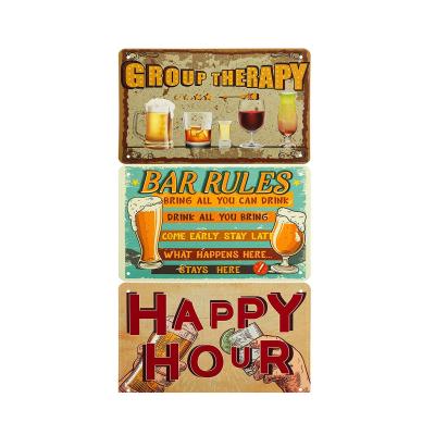 China No Fingerprint Factory Direct UV Printing Custom Beer Wall Decoration Metal Bar Signs for sale