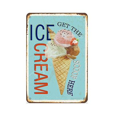 China No Fingerprint Personalized Vintage Ice Cream Indoor Outdoor Aluminum Sign For Store for sale