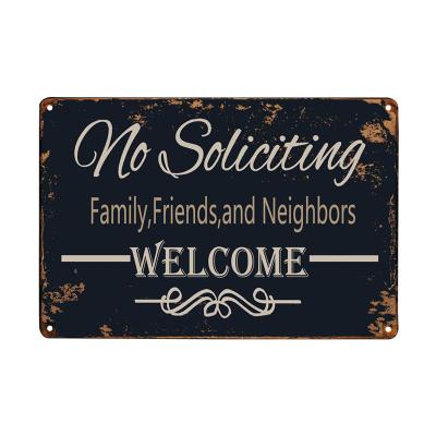 China No fingerprint rust free waterproof aluminum no solicitation signs the door yard for sale