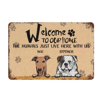 China Custom No Fingerprint Aluminum Welcome Home Sign For House Garden Front Porch for sale