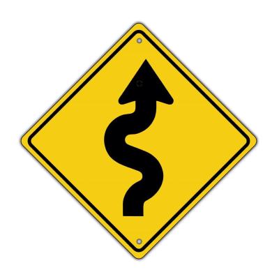 China No Fingerprint Free Custom Aluminum Reflective Winding Road Signage for sale