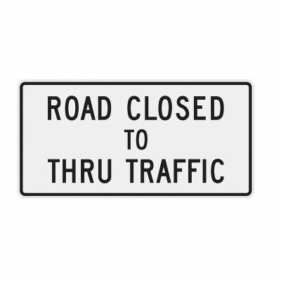 China No Fingerprint Aluminum Traffic Plate Warning Road Block Closed Construction Signs for sale