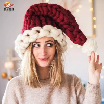 China Funny Classic 3 Size Party Novelty Knitted Polyester Yarn Christmas Hats For Kids And Adults for sale