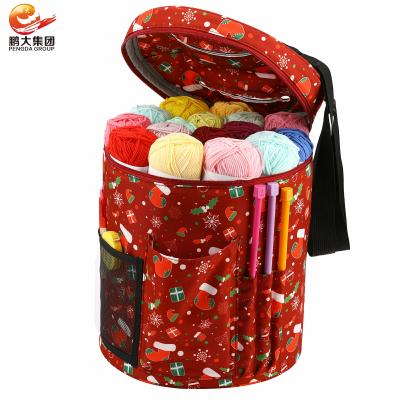 China Yarn Crochet Sewing Needle Weave Christmas Storage Organizer Yarn Viable Knitting Bag for sale