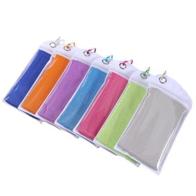 China Disposable Custom Cool Instant Sports Logo Printed Cold Feel Gym Cooling Towel for sale