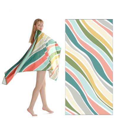 China QUICK DRY Pop Ultralight Bath Sports Quick Dry Printed Rectangle Microfiber Beach Towel for sale