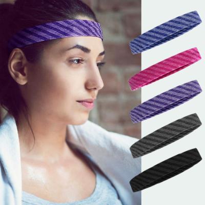 China Customized Top Selling Fashionable Logo Hair Sweat Bands Comfortable Sweat Bands Running Sport Elastic Headband for sale