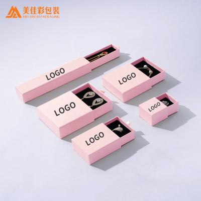 China Jewelry ; Collars; wristbands; earings ; luxury custom rings logo printed small pink necklace cardboard paper jewelry box with logo custom for sale