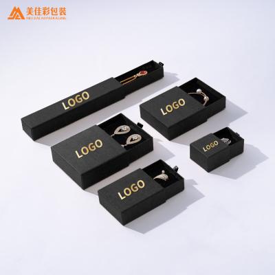 China Jewelry ; Collars; wristbands; earings ; Custom Luxury Black Rings Drawer Set Jewelry Ring Jewelry Necklace Box Packaging for sale