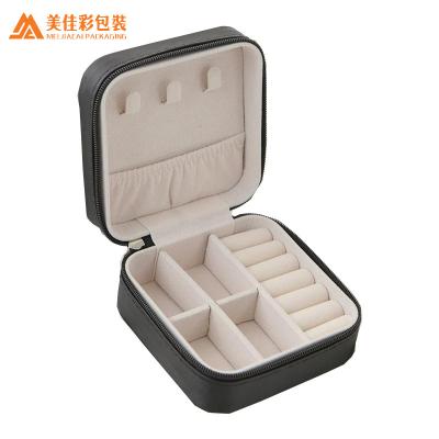 China Eco - Friendly Luxury Jewelry Packaging Box Mini Leather Travel Jewelry Case for sale