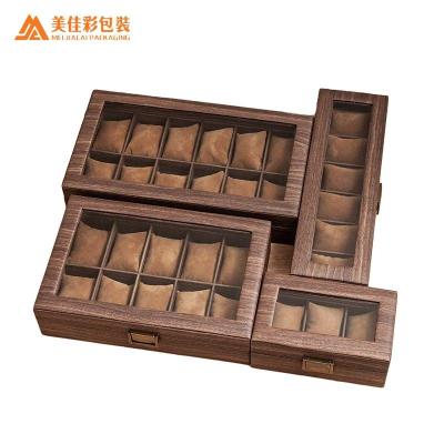 China Watch 3 6 12 24 Slot Watch Organizer Box Holder Wooden Watch Storage Boxes for sale