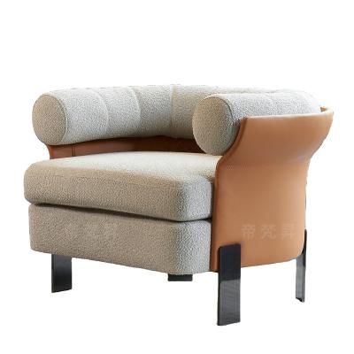 China Teddy Tufted Modern Comfortable Velvet Lounge Chair Furniture White Single Sofa for sale