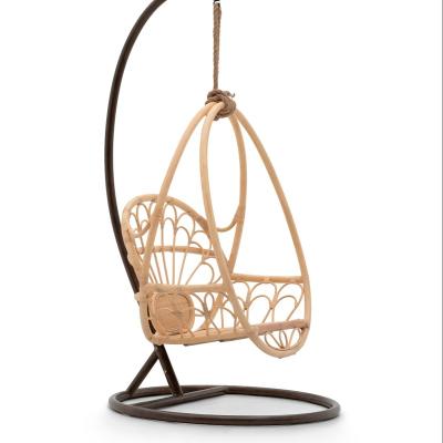 China Eco-friendly Cultural Heritage Eco-friendly Intangible Rattan Modern Simple Outdoor Patio Swing Chair for sale