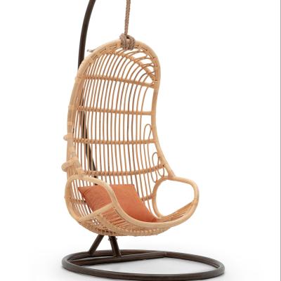 China Eco-Friendly Cultural Heritage Rattan Outdoor Leisure Swing Chair With Cushions for sale