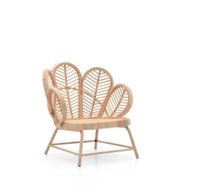 China Handmade Rattan Leg Intangible Petal Chair Metal Craft Rattan Cultural Heritage Leisure Rattan Outdoor Indoor Chair for sale