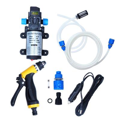 China Plastic & Professional PVC Manufacturers 12V 80WCar Seal Kit High Pressure Water Pump Wash Set With Sprayer Gun for sale