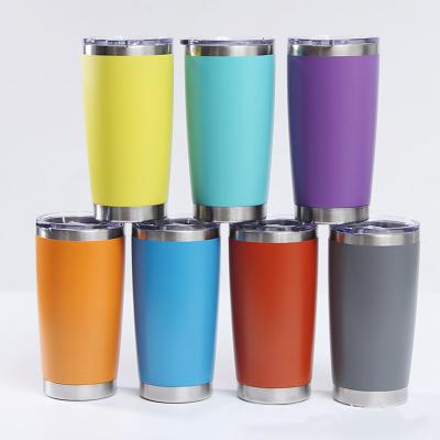 China Wholesale Disposable Powder Coated 20oz 30oz Vacuum Insulated Stainless Steel Double Wall To Keep Cold Car Ride Magnetic Tumbler for sale