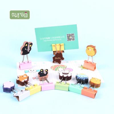 China KAI'SM Cartoon PVC Double Sides Waterproof Animal Binder Clip Cute Soft Note Clip For Office School Support Customized Service for sale