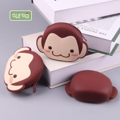 China KAI'SM Cute Silicone Coin Purse Monkey Cartoon Animal Personality Coin Purse Support Customized Service for sale