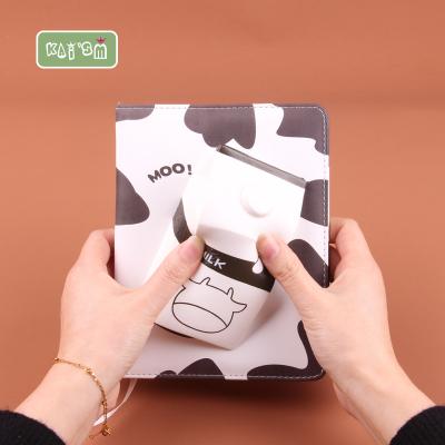 China KAI'SM 3D Cartoon Milk Box Shape Eco-friendly Paper Notebook Personalized Relaxing Leather Notebook For Kids Support Customized Service for sale