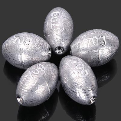 China Outdoor wholesale custom High purity electrolytic lead casting olive shaped fishing sinkers weight accessories for sale