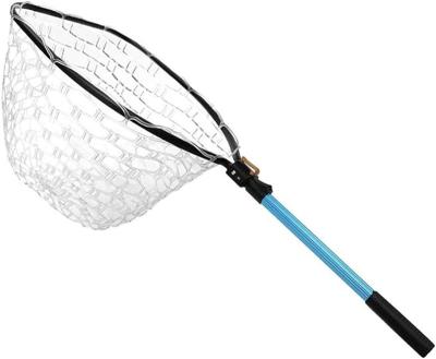 China Monofilament Folding Extend Rubber Coated Freshwater Saltwater Landing Net for Trout Bass Steelhead Salmon for sale