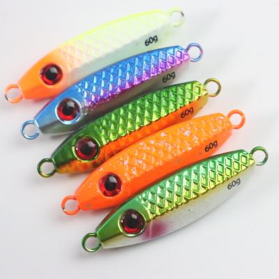 China Metal In stock 60g/80g Slow Metal Jigs Fishing Slow Pitch Jigging Lures Without Hook For Fishing for sale