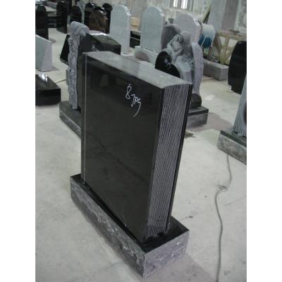 China Traditional Carved Black Gray Marble Tombstone For Sale Book Price Reasonable for sale