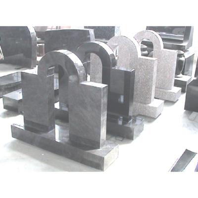 China Modern New Design Gray Stone Granite Marble Leaf Western Headstones and Monuments for sale