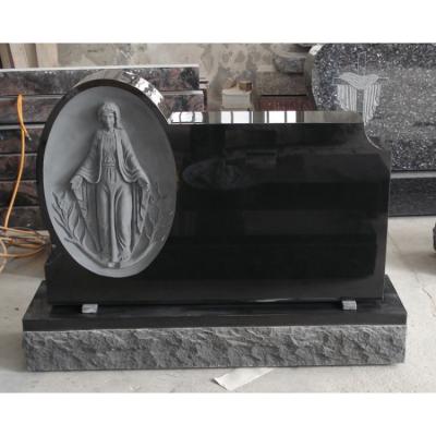 China High quality modern pure black granite statue design modern headstone for sale