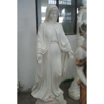 China Large Modern Life Size Stone Carve Stand Figure Sai Baba White Mary Sculpture Price Marble Statue for sale