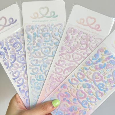 China Newest Love Heart Ribbon Decorative Sticker Fashion Decorative DIY Sticker Daily Notebook Sticker for sale