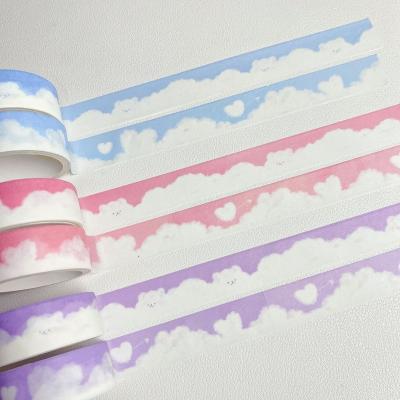 China Fashion Central Statistical Institute Clouds Sticker Korean Fashion Decoration Hand To Tear Paper Tape for sale