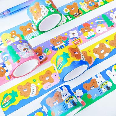 China Cute Cartoon Sticker Cartoon Adhesive Tape Decoration Hand To Tear Paper Tape Stickers for sale