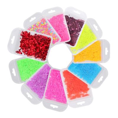 China New Fashion PET Nail Jewelry 11 Color Love Heart Sequins Nail Sequins for sale