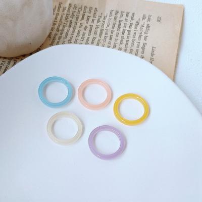 China Polychromatic Resin Crystal Elegant Elastic Ring simple of new fashion Korean temperament for sale