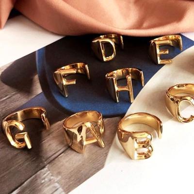 China Name Letter Rings CLASSIC Initial Ring Adjustable Metal Jewelry Fashion for sale