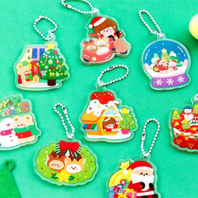 China Beautiful Ring Christmas Gift Plastic Pendant Keychain for sale