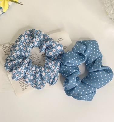 China Hot Sale Hair Decoration Ladies Small Hair Bands Girls Elastic Hair Bands Hot Blue Floral Hair Band Accessories for sale