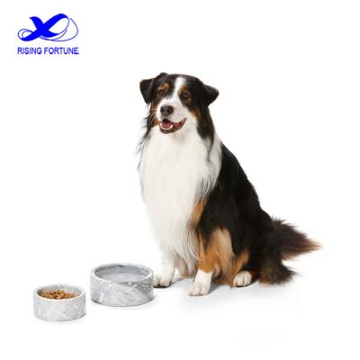 China Customized Sustainable Logo And Package Marble Dog Bowl Pet Food Bowl In Various Colors for sale