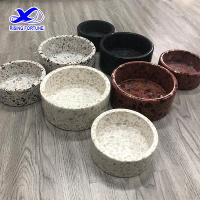 China Sustainable Manufacturer Wholesale Multi Colors Ceramic Terrazzo Pet Cat Dog Bowl for sale