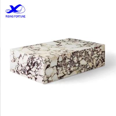 China (Other) 2021 New Design Luxury Adjustable Square Marble Center Coffee Table Marble Pedestal Table Base In Various Colors for sale