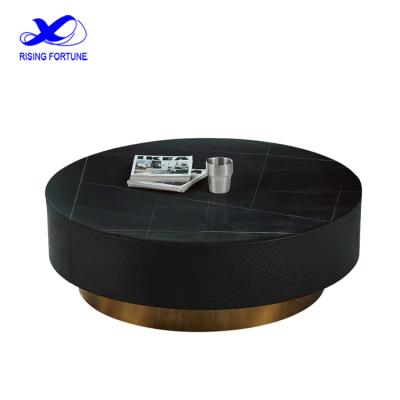 China (Other) Adjustable Modern Round Marble Top Coffee Table With Drawer Storage Function Center Table for sale