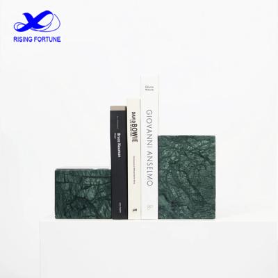 China Handmade hot sale modern green marble bookends for home decoration for sale