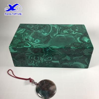 China Holding Coasters Jewelry / Table / Cup Decoration Customized Size Luxury Gemstone Display Box Malachite Box for sale