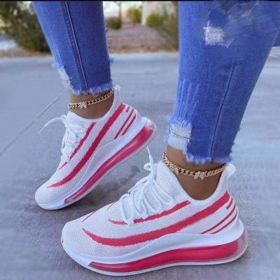 China Wholesale Fashion Trend Women Shape Air Cushion Sports Sneakers Platform Shoes Bandana Breathable Sports Shoes for sale