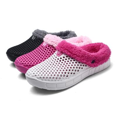 China Wholesale Anti-slippery Women's Warm Clogs Comfortable Winter Clog Shoe Ladies Winter Clog Shoe Women's Hairy Sandals With Fur for sale