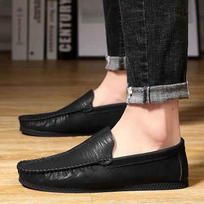 China 2022 Fashion Trend Stylish Office Polka Dot Shoes Masculine Men Slip On Penny Loafer Casual Shoes Black for sale